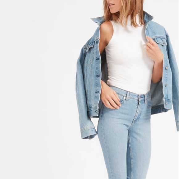 high rise light wash skinny jeans